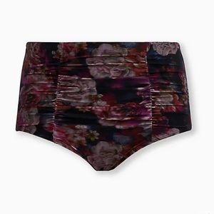 NEW TORRID Rose Floral High Waist Ruched Swim Bottom size 3 (3X, 22/24)
